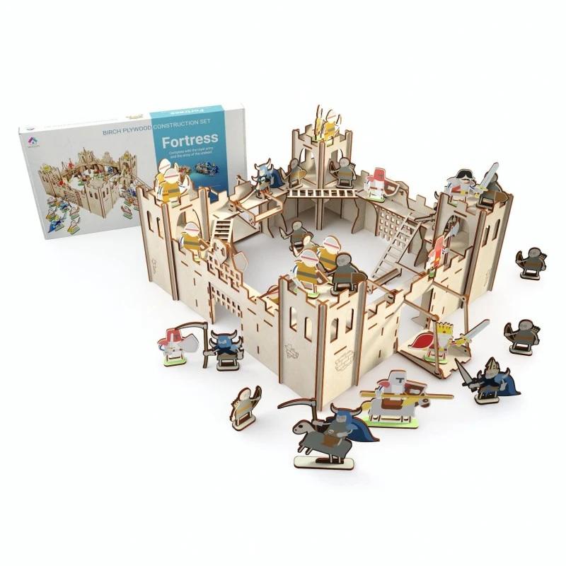 Крепост WOODPY оборудвана с кралската армия и армията на живите мъртви, сглобяема, от дърво, 180 части